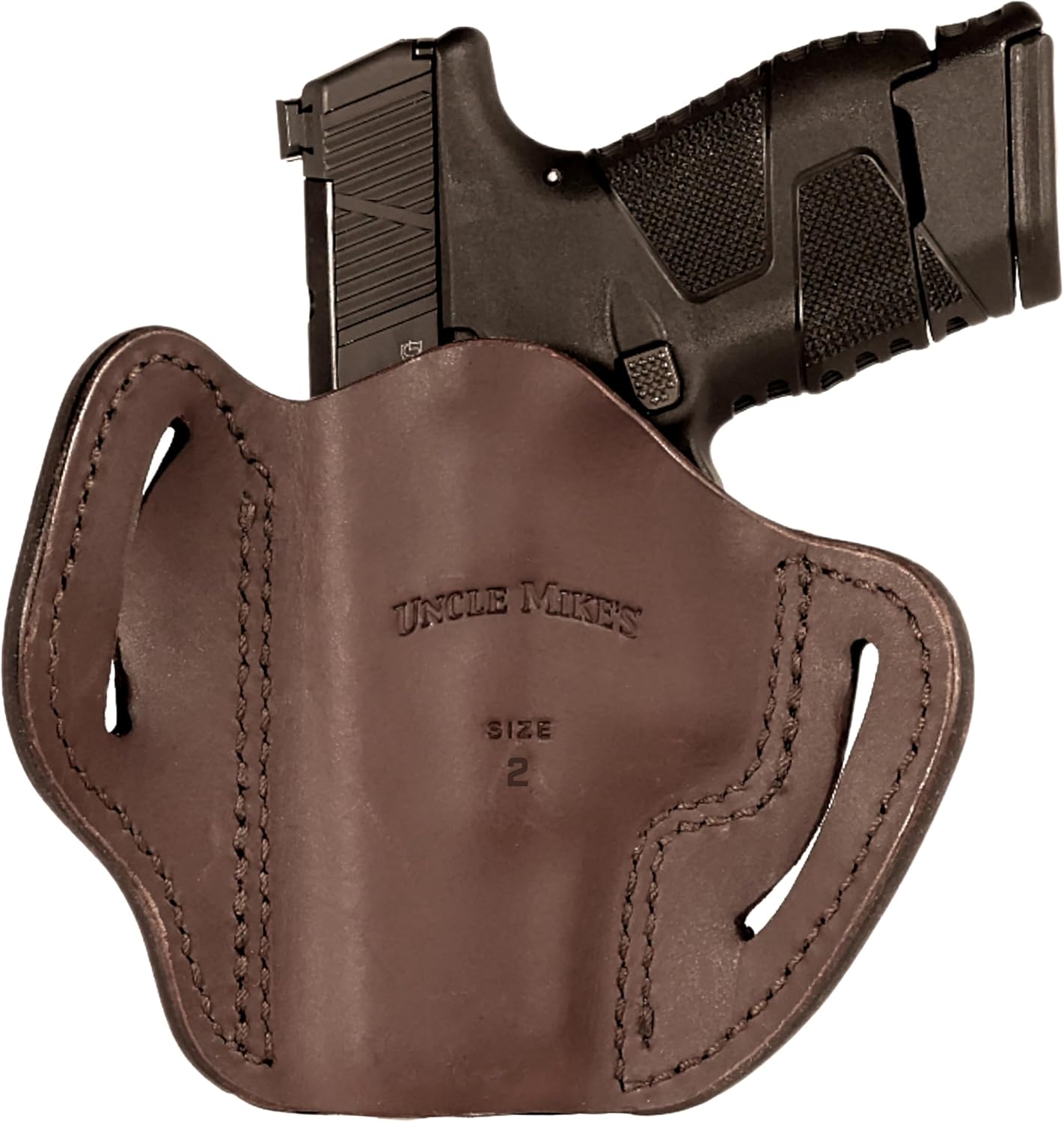 Uncle Mike’s Funda Taurus G3C, funda de cuero OWB para Glock 19, Glock 17, 19, 22, 23, Taurus G2C, M&P Shield 0.354 in, funda Shield Plus, funda