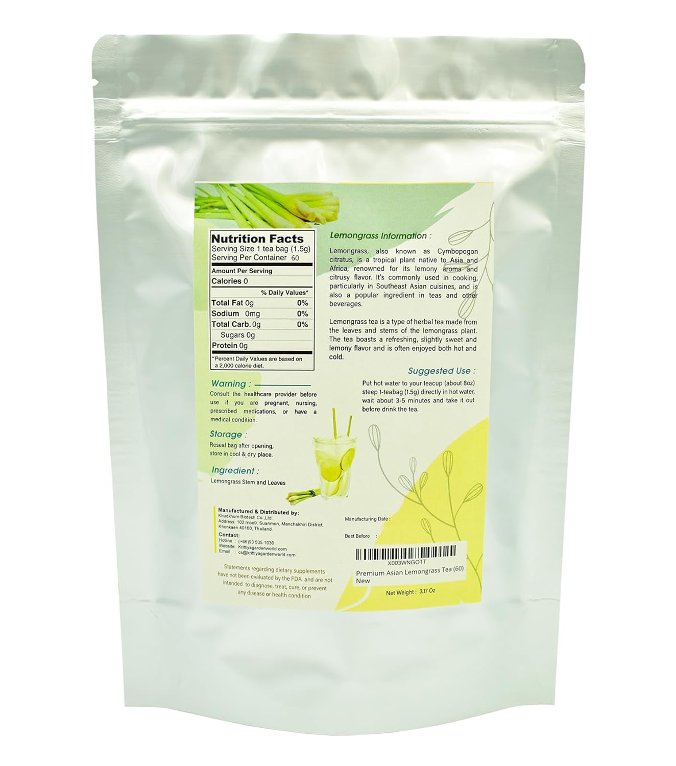 Té de limoncillo asiático prémium (60)