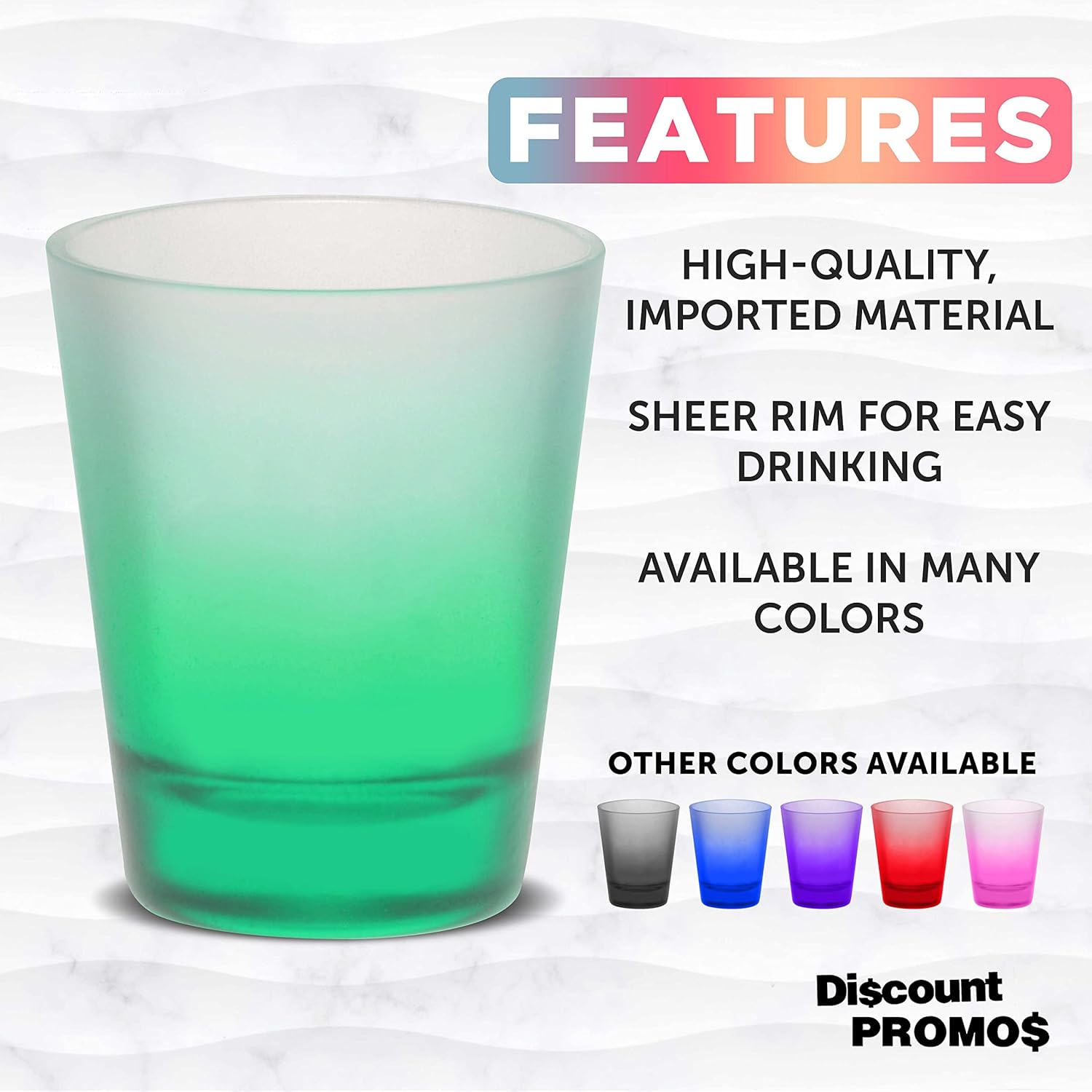 DISCOUNT PROMOS Vasos de chupito con vidrio esmerilado de 1.75 onzas, juego de 12, paquete a granel, ideal para bodas, cumpleaños, fiestas, eventos