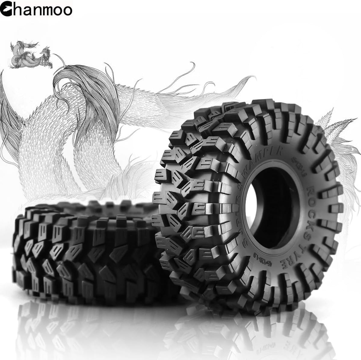 1.9 RC Crawler Neumáticos de 4.724 in con inserto de espuma de goma blanda escala 110 neumáticos para Traxxas TRX4 Axial SCX10 SCX10 II RC4WD D90