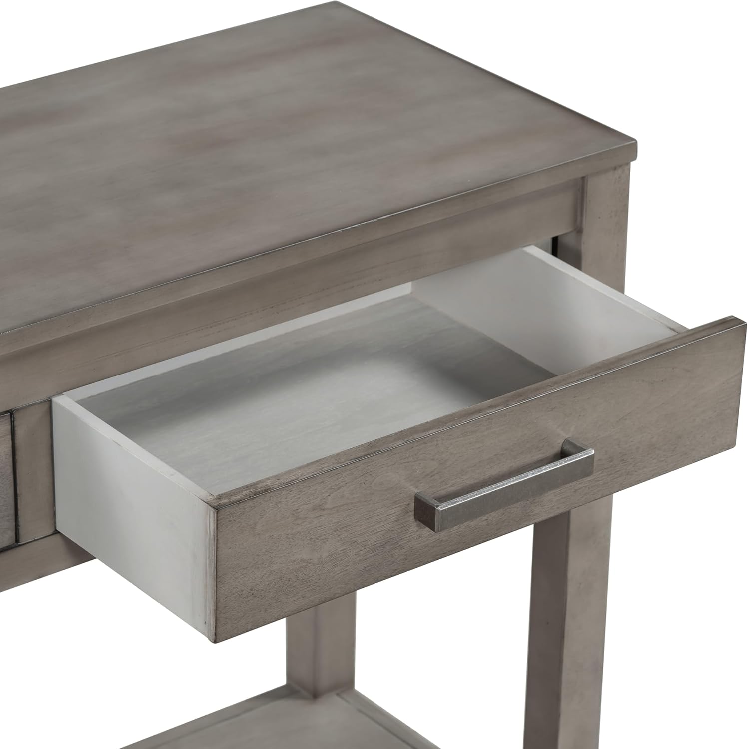 Moderna mesa consola de 3 cajones con 1 estante, mesa auxiliar de madera maciza para pasillo, sala de estar, vestíbulo, pasillo, fácil de montar