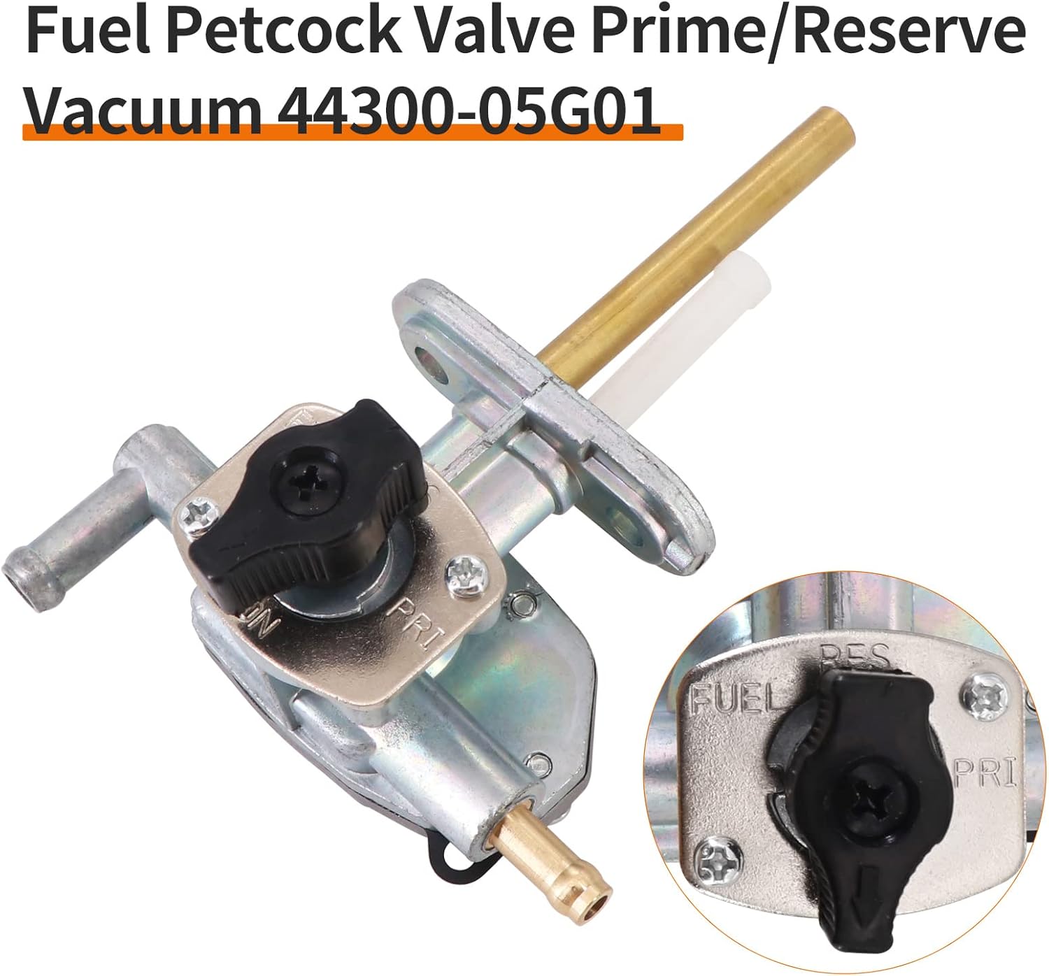 Válvula de gasolina de combustible PrimeReserve Vacuum 44300-05G01 Se adapta a 2002-2006 Suzuki Ozark 250 LTF250 2×4