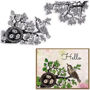 Árboles, pájaros, fondo, sellos transparentes para hacer tarjetas y diario, hojas de árbol florales, sellos de goma para álbumes de recortes, Árboles, pájaros, fondo, sellos transparentes para hacer tarjetas y diario, hojas de árbol florales, sellos de goma para álbumes de recortes,