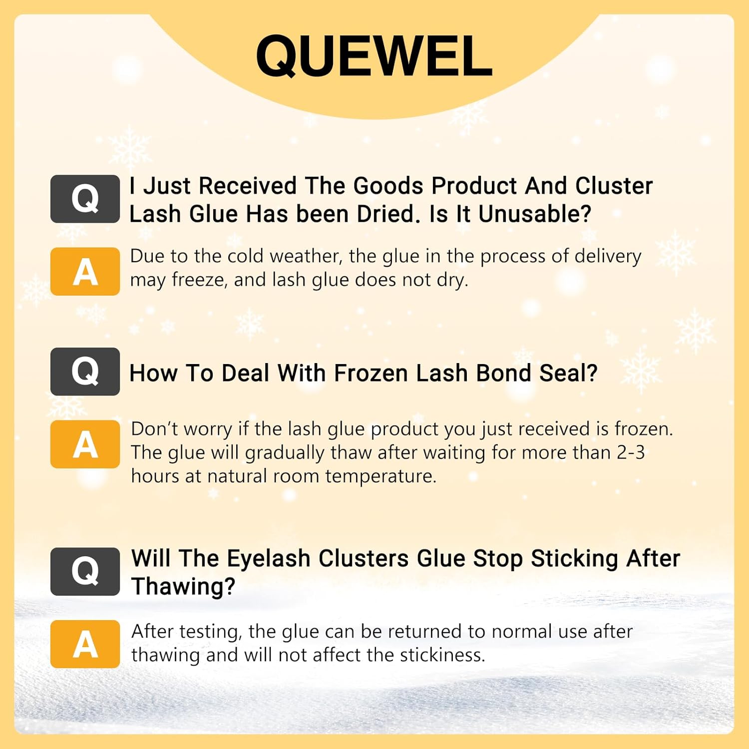 QUEWEL – Kit de extensiones de pestañas en grupo con pegamento de adhesión y sellado impermeable y de larga duración, incluye herramienta