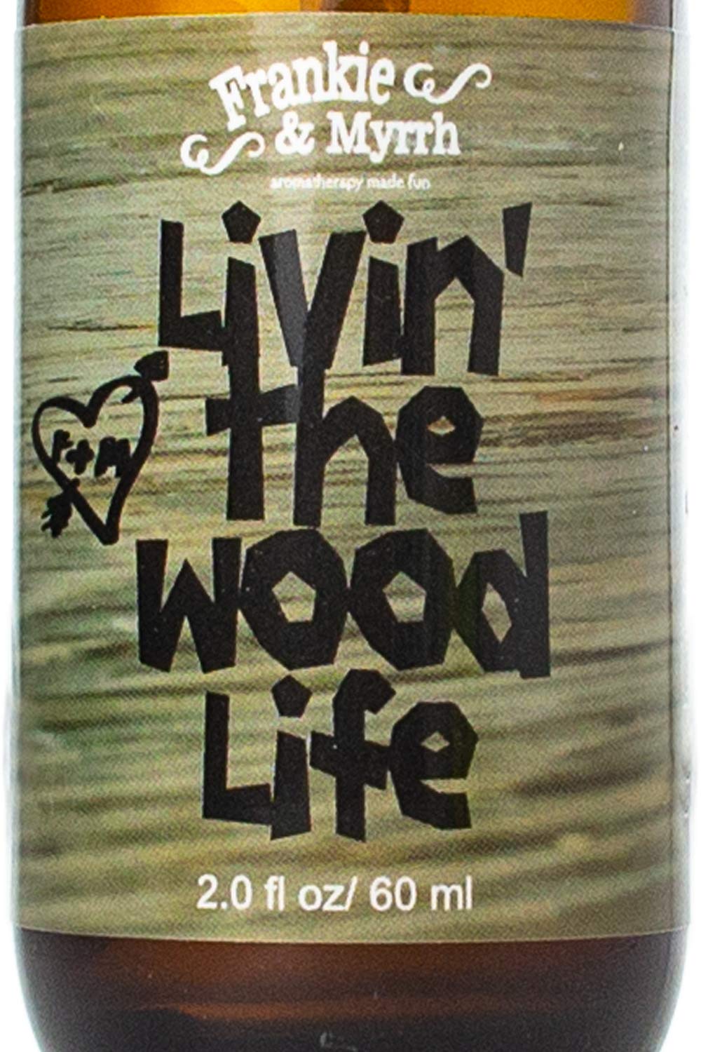 Frankie & Myrrh Livin’ The Wood Life Spray de aromaterapia – Pachulí, vainilla, sándalo, cedro. Aceite esencial de relajación y meditación. Aceites