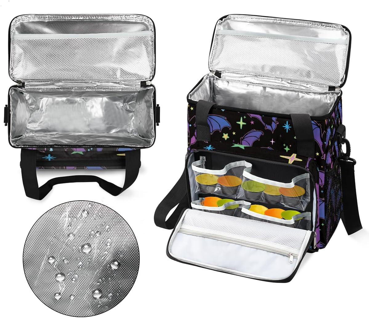 FengQuGou Bolsa de café de murciélago morada para Halloween, bolsa de almacenamiento de viaje con estrella de Halloween, compatible con Keurig