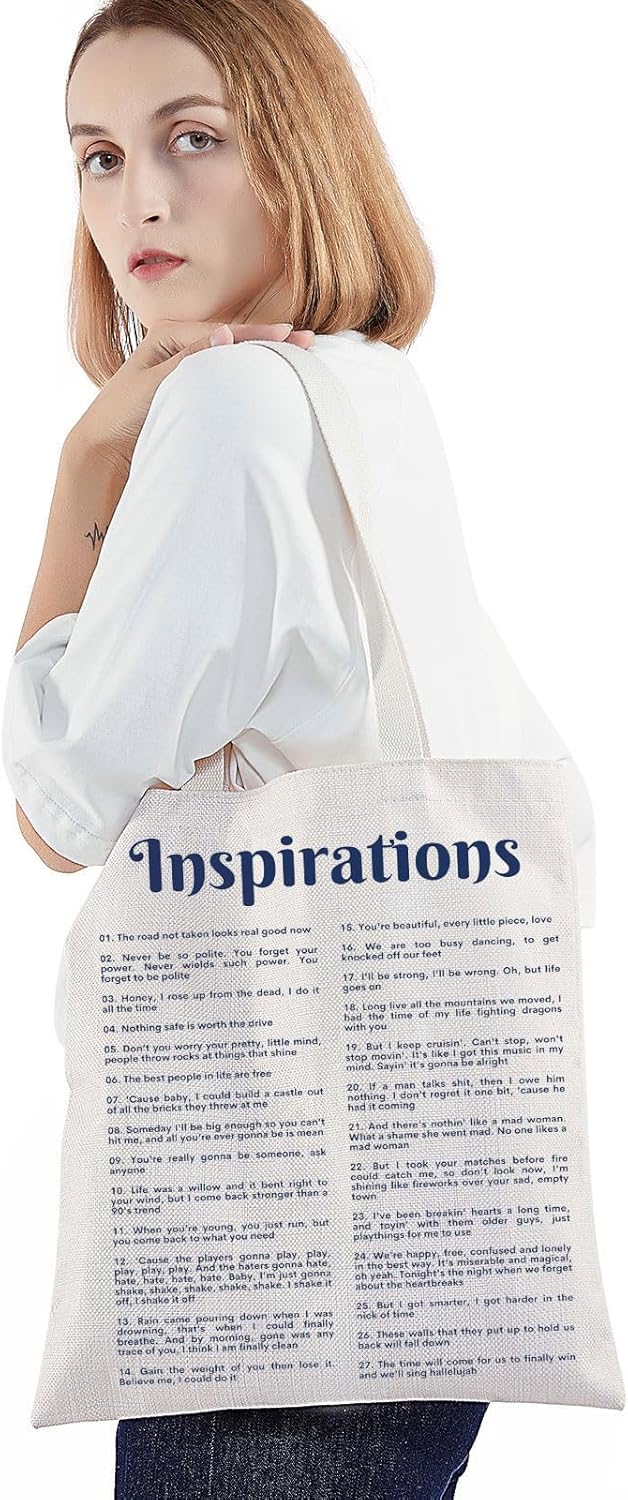 Singer Inspirations Álbum Tote Bag Cantante Concierto Tour Regalos Letras de canciones Bolsa de hombro Mercancía de cantante