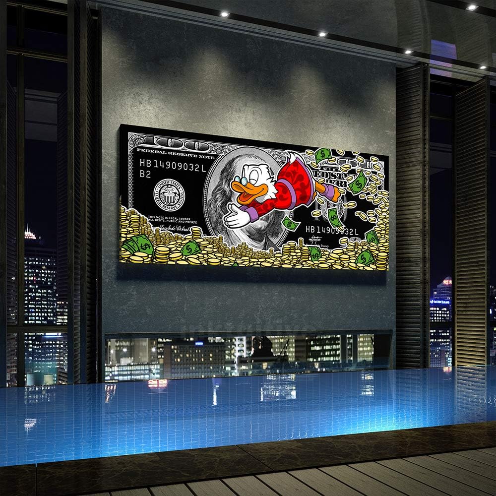 Inktuitive Money Press 100 Dólar Bill Lienzo Arte de Logística de Tienda