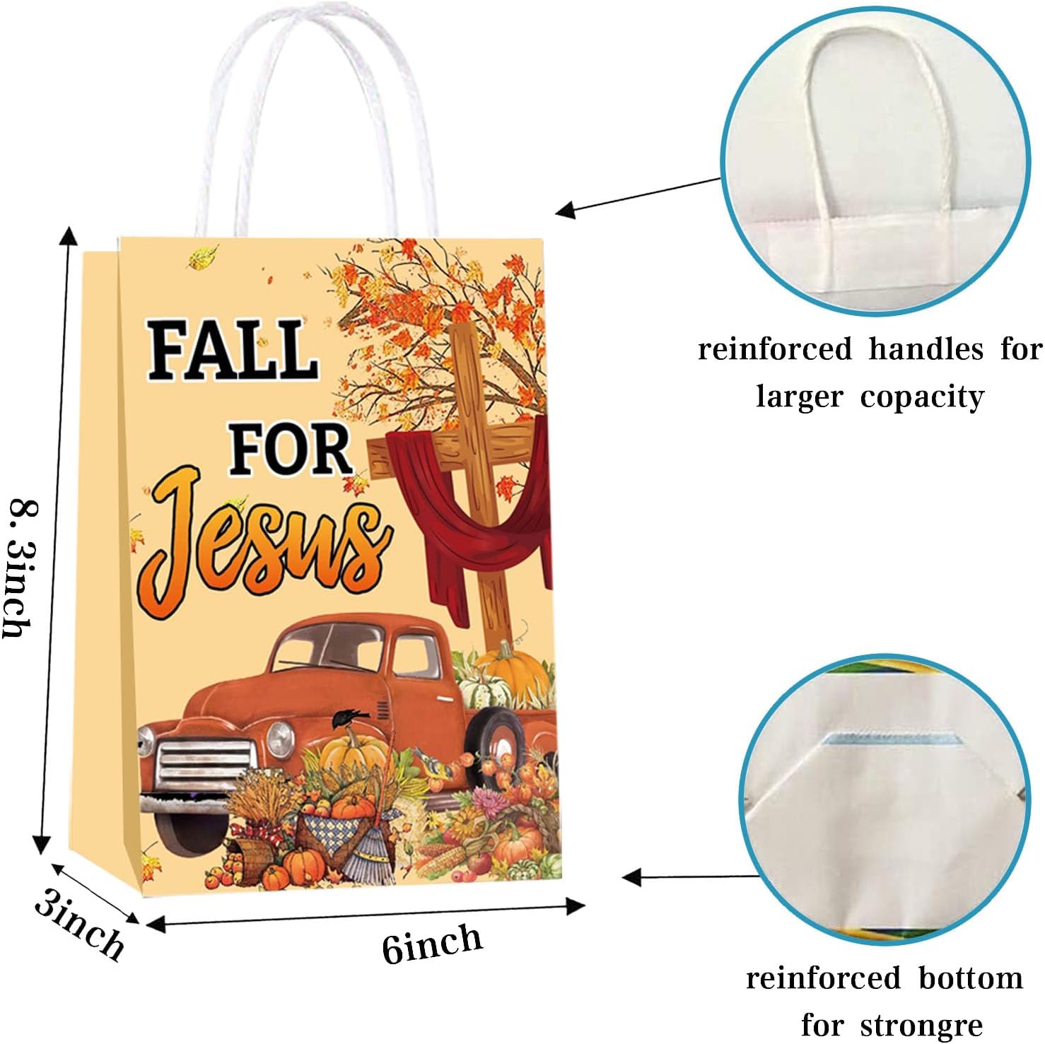 16 bolsas de fiesta de otoño para Jesús, bolsas de regalos de Acción de Gracias, regalos de fiesta de religión cristiana para otoño para Jesús