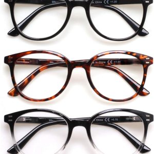 Juego de 3 lentes de lectura con bisagra de resorte lentes de lectura elegantes color negro o tortuga para hombres o mujeres Juego de 3 lentes de lectura con bisagra de resorte lentes de lectura elegantes color negro o tortuga para hombres o mujeres