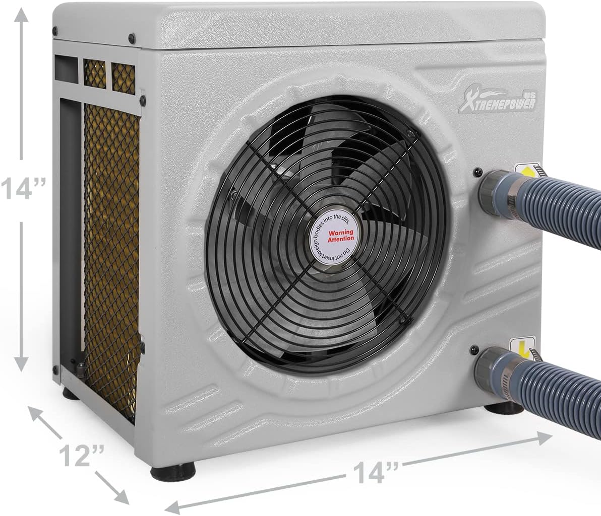 XtremepowerUS Bomba de calor de piscina de 14,500BTUhr – Calentador de piscina para piscinas sobre el suelo, hasta 4700 galones, intercambiador de