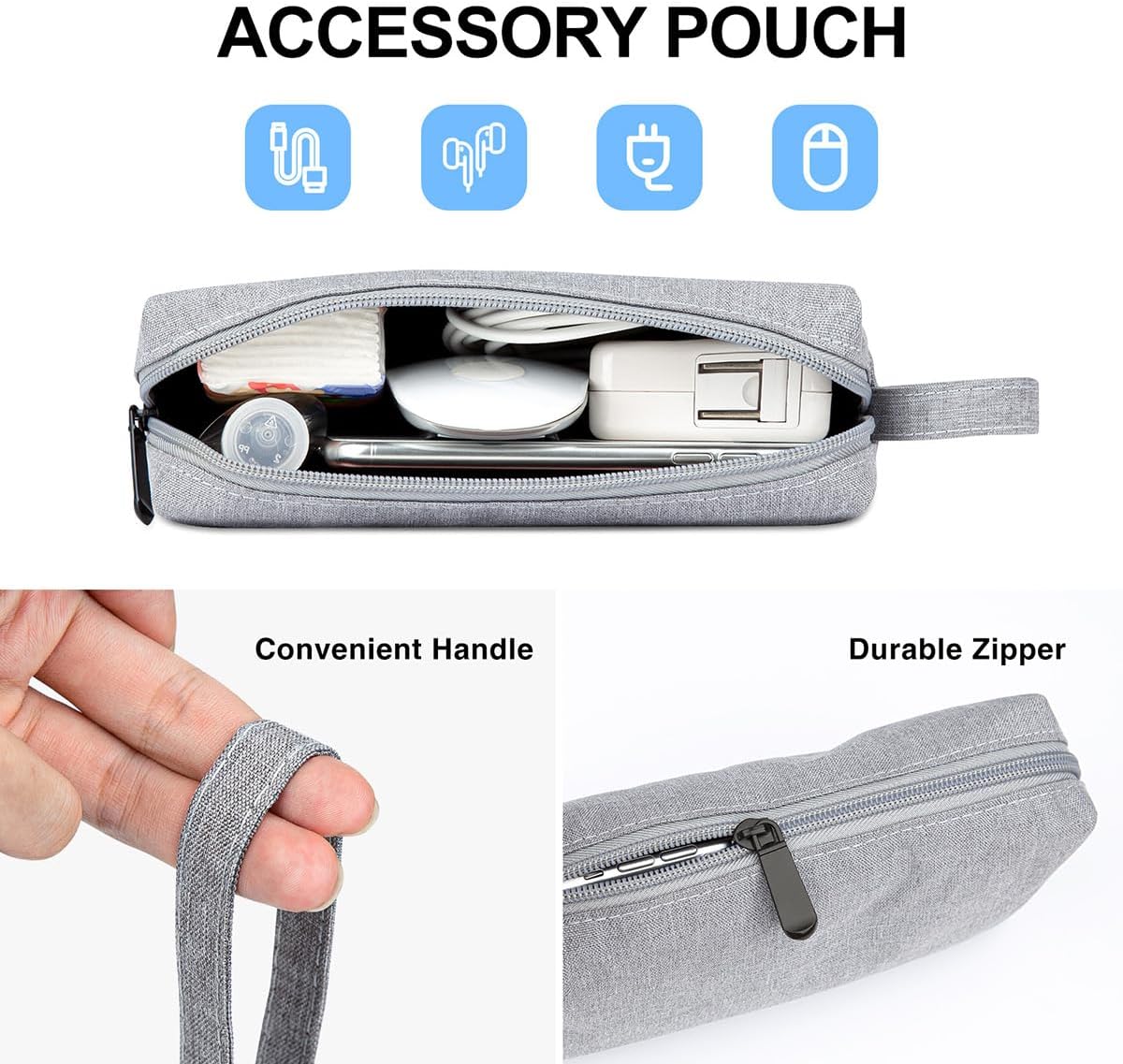 Funda para laptop de 11 pulgadas para MacBook Air de 11 a 11.6 pulgadas, funda acolchada de poliéster impermeable delgada con bolsillo pequeño, gris