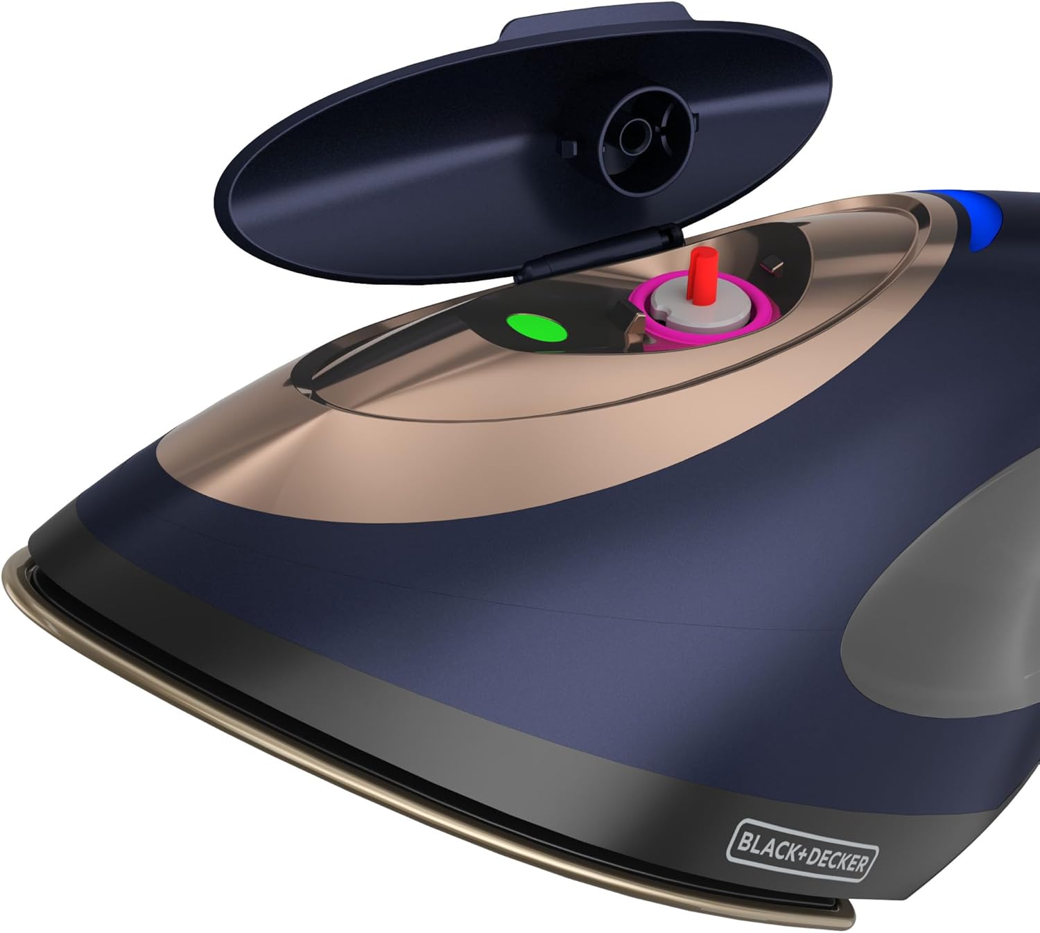 BLACK+DECKER Press & Steam – Plancha y vaporera 2 en 1, 180% más de vapor y tecnología de una temperatura, suela de cerámica, segura en todo tipo de