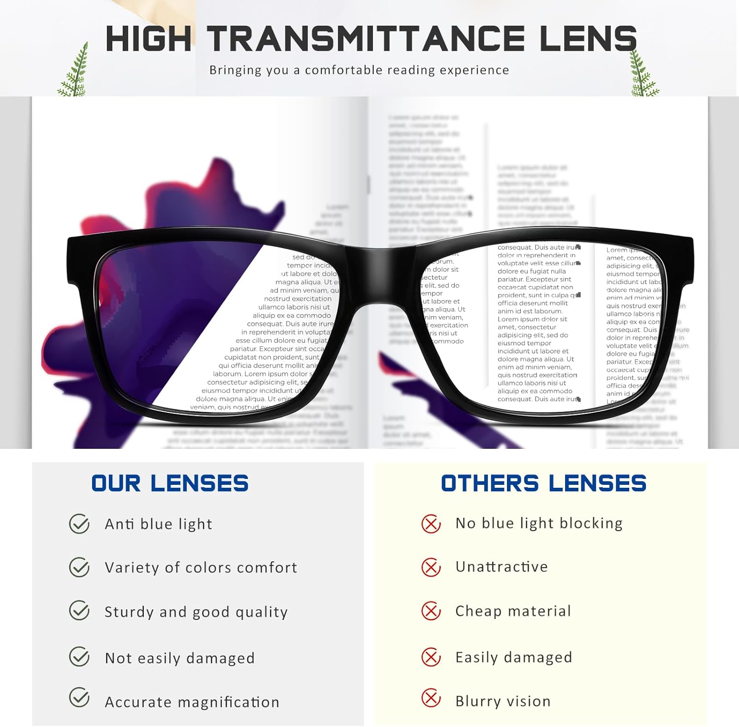 Gafas de lectura para hombres y mujeres, paquete de 5 unidades con filtro UV con bloqueo de luz azul, para lectores de computadora, anteojos