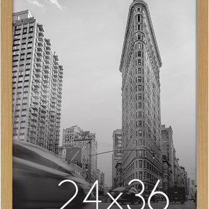 Americanflat – Marco para póster hecho de madera compuesta con plexiglás pulido, posición horizontal y vertical para pared, incluye herrajes para Americanflat – Marco para póster hecho de madera compuesta con plexiglás pulido, posición horizontal y vertical para pared, incluye herrajes para