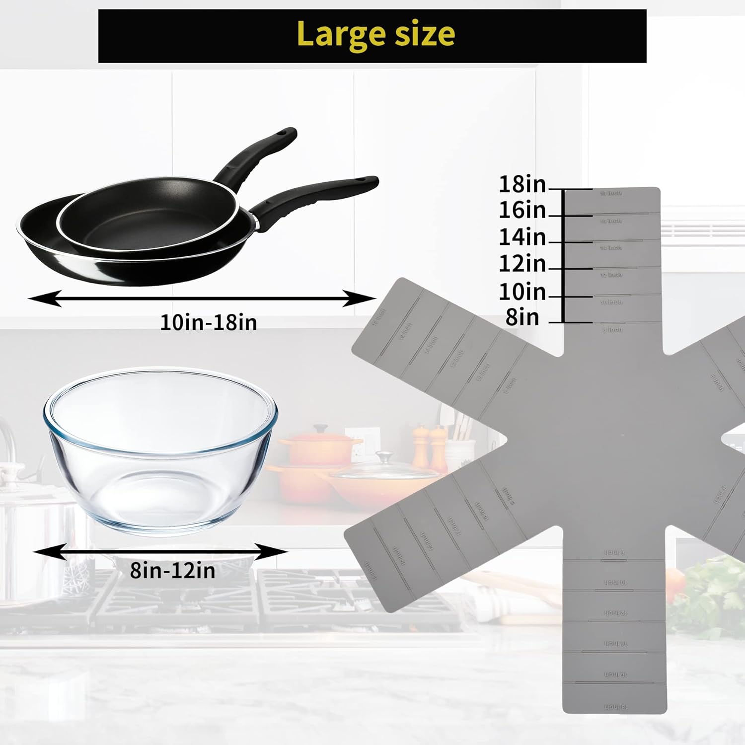 Protectores de ollas y sartenes para apilar, separadores de ollas, protectores de utensilios de cocina, paquete de 3, separadores antideslizantes y