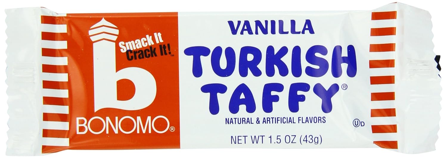 Bonomo – Barra turca de caramelos, vainilla, 1.5 onzas (paquete de 24)