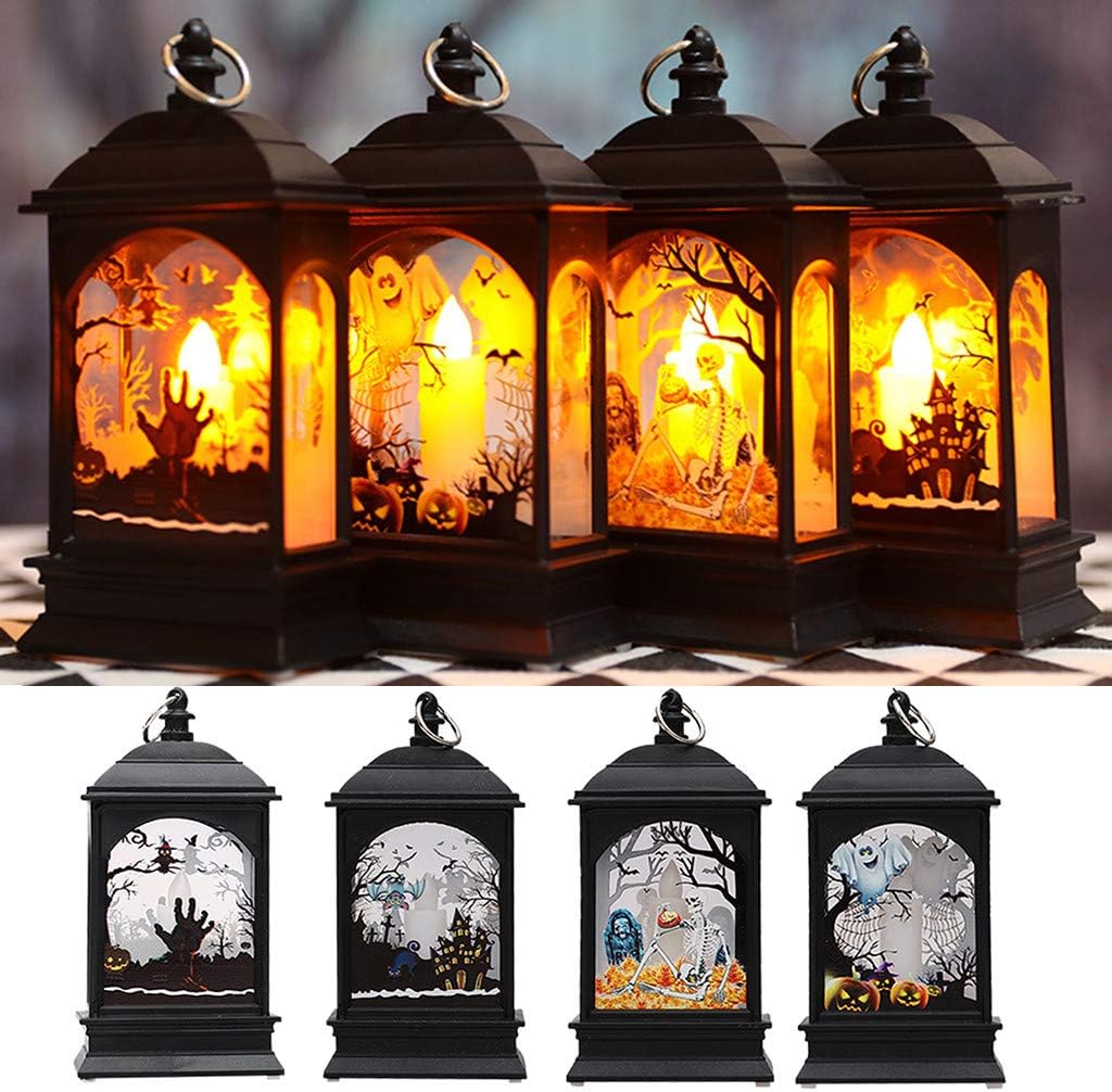 Decoraciones de Halloween para interiores, luz nocturna con luz LED de Halloween, accesorios decorativos de plástico brillante, regalo de noche,