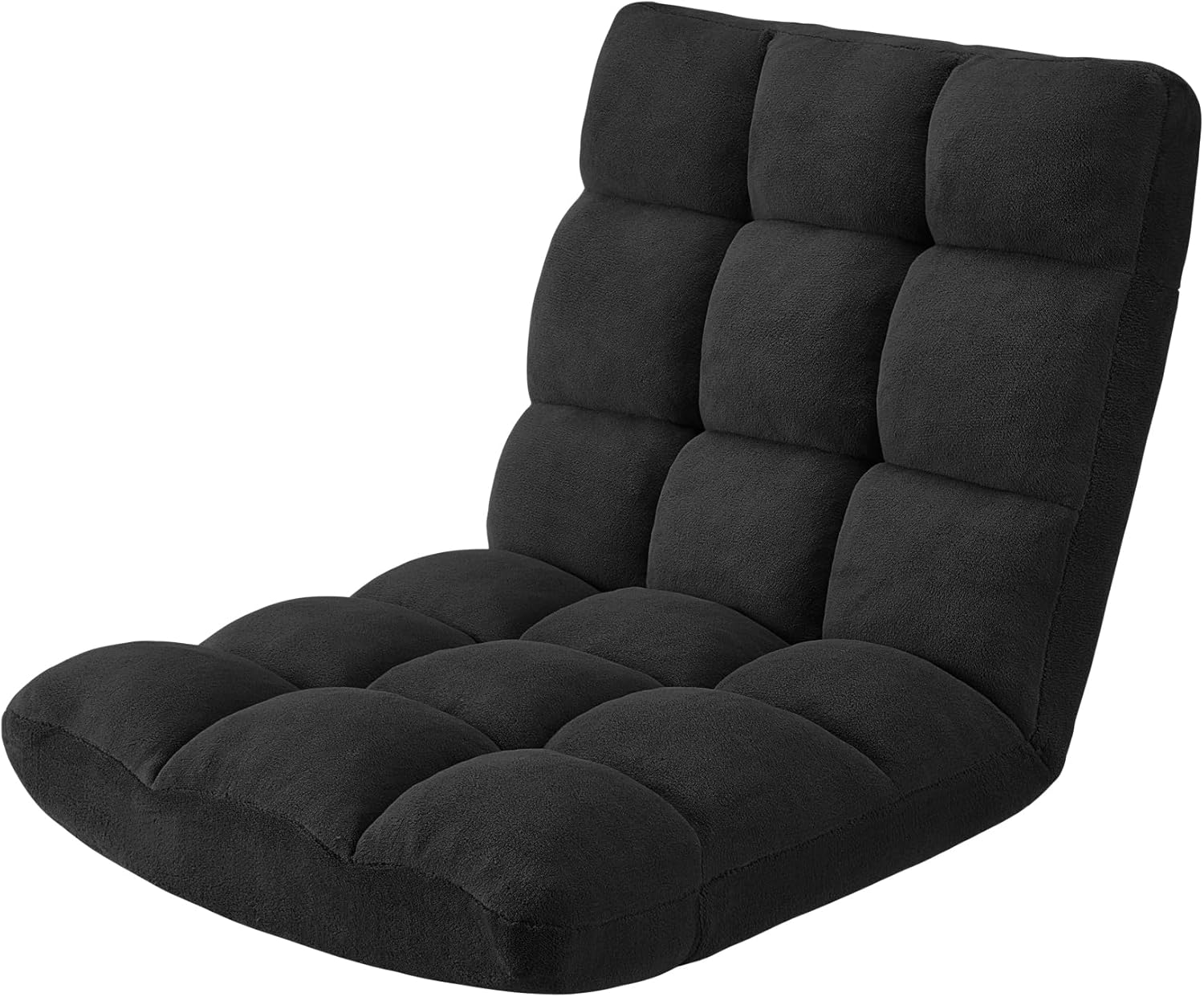 Avocahom Silla plegable para juegos de suelo, respaldo ajustable de 14 posiciones, franela agradable al tacto y marco de aleación de aluminio, ideal