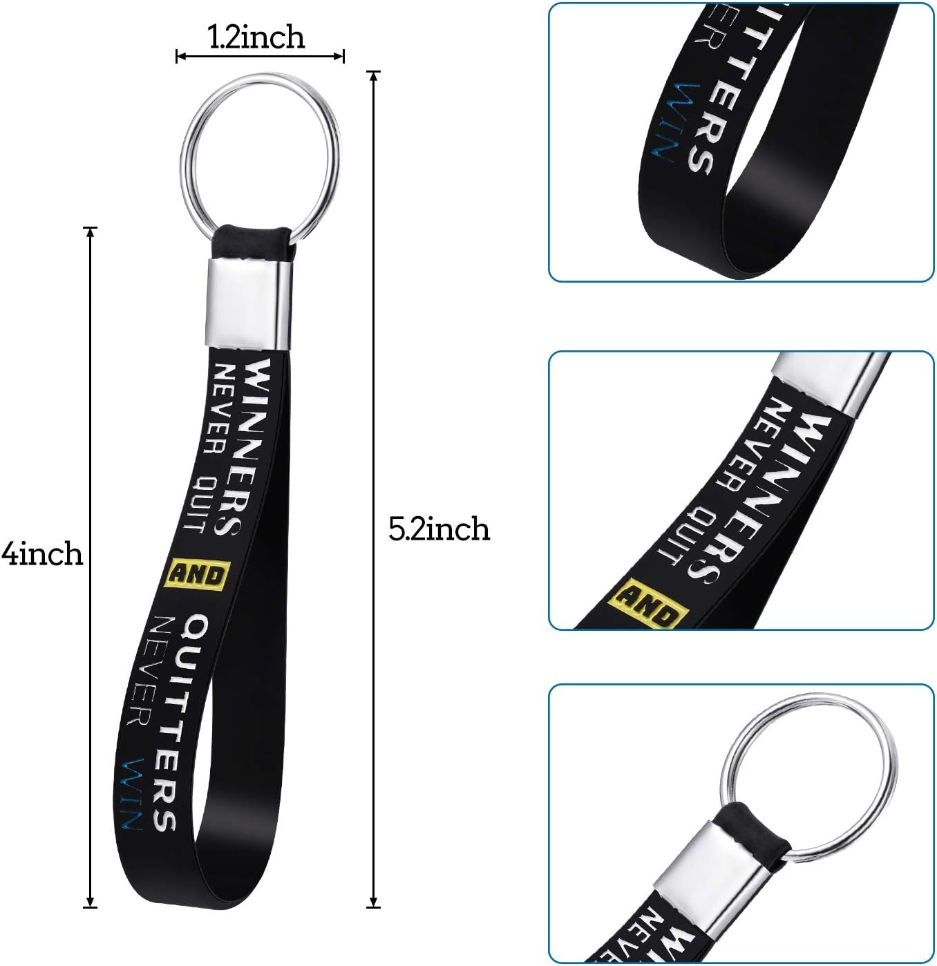 Hicarer 24 llaveros de silicona para voleibol, con citas motivacionales, para fiestas deportivas, regalos de voleibol, Negro –