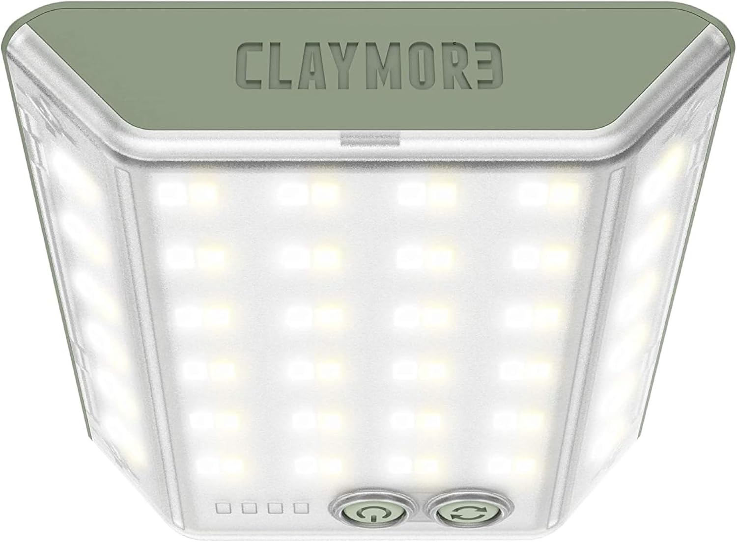 CLAYMORE 3Face Mini (verde musgo) – Luz LED ligera y portátil para exteriores, camping, tienda de campaña, emergencia y uso industrial. Linterna
