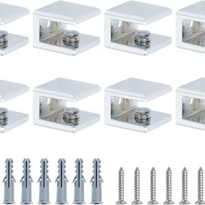 Alise Soporte de estante de vidrio, soportes de abrazadera ajustables para estantes, abrazaderas de montaje en pared para estantes de vidrio de Alise Soporte de estante de vidrio, soportes de abrazadera ajustables para estantes, abrazaderas de montaje en pared para estantes de vidrio de
