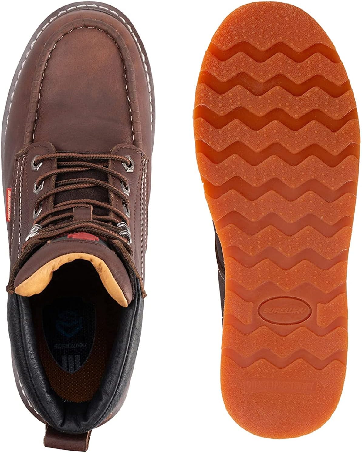 SUREWAY Botas de trabajo para hombre de 6 pulgadas de acero resistente, compuestopunta suave, extremadamente cómodas, duraderas, probadas,
