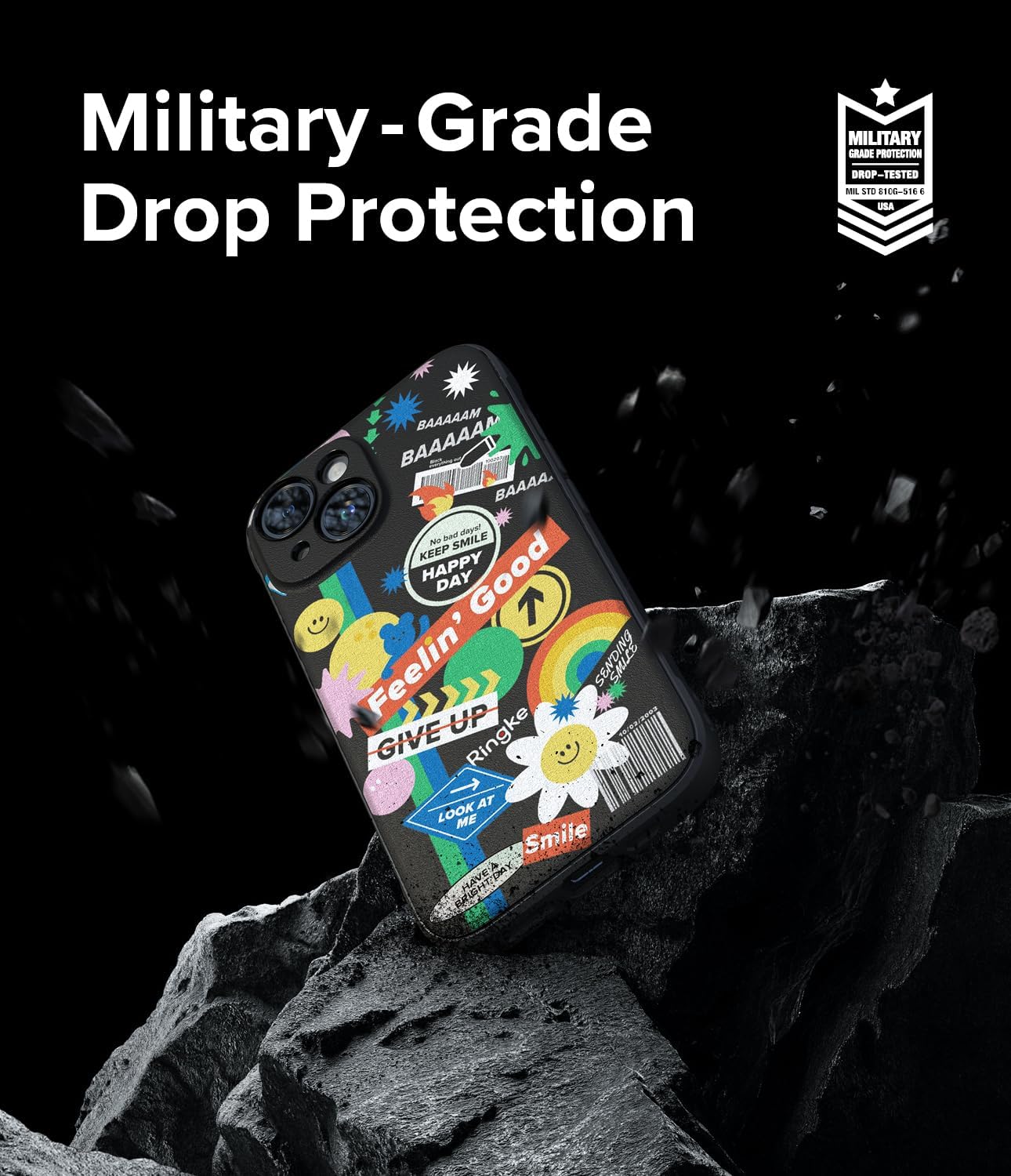 Ringke Onyx Se siente bien en la mano Funda compatible con iPhone 15, tecnología antihuellas, antideslizante, agarre mejorado, a prueba de manchas,