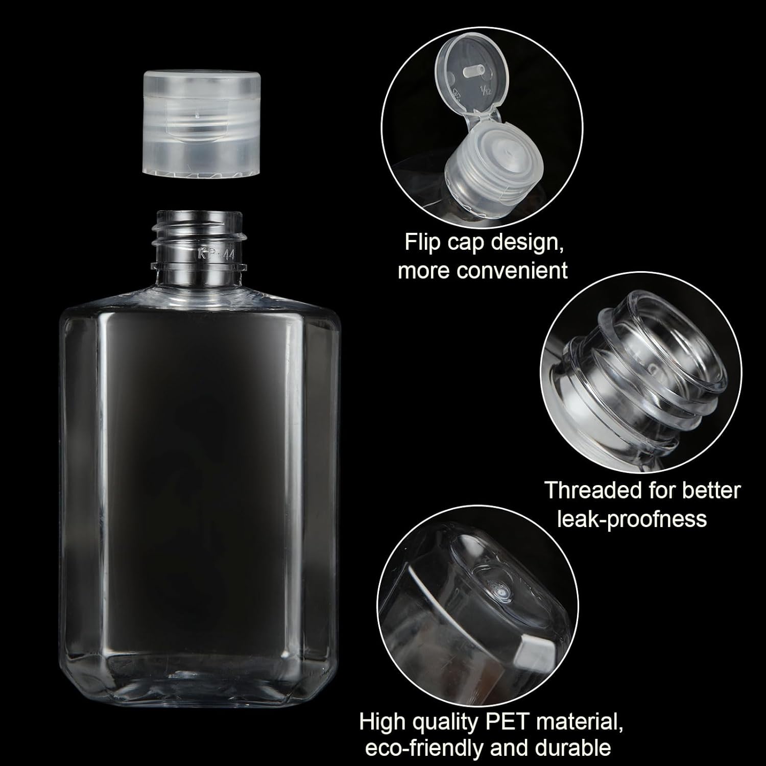 APACALI Paquete de 30 botellas de plástico de 4 onzas para artículos de tocador, recipientes vacíos transparentes recargables de viaje de 4.1 fl oz