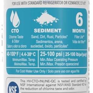 Filtro de agua en lÃnea de 10 pulgadas, conexión rápida de 14 pulgadas para refrigerador, máquina de hielo, sistema de ósmosis inversa, filtro de Filtro de agua en lÃnea de 10 pulgadas, conexión rápida de 14 pulgadas para refrigerador, máquina de hielo, sistema de ósmosis inversa, filtro de