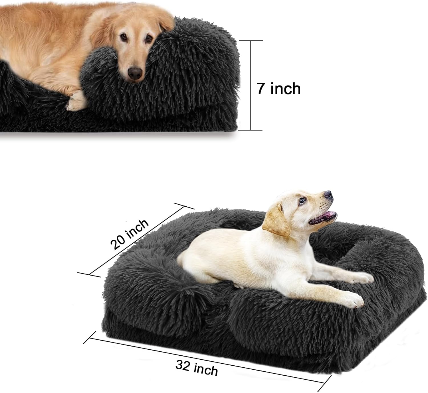 Cama grande para perro, cama ortopédica para mascotas, cama para perros medianos y grandes, parte inferior antideslizante y espuma para jaula de