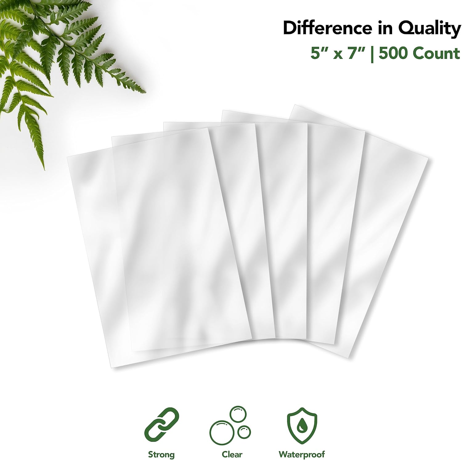 Seal Fresh Bolsas de celofán con lazos holográficos láser de 4 pulgadas (5 colores)  5 x 7 pulgadas (500 unidades)  Bolsas de celofán transparentes,