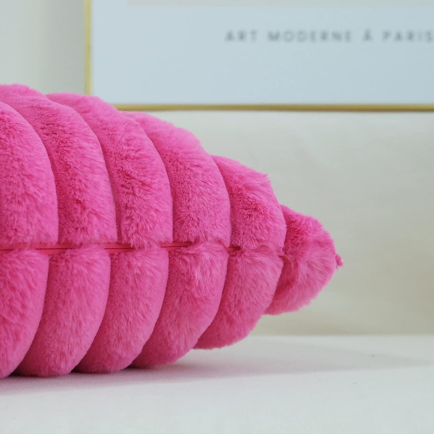 JOJUSIS Paquete de 2 fundas de almohada decorativas de felpa de pelo sintético para sofá, fundas de almohada suaves (rosa intenso, 18 x 18 pulgadas)