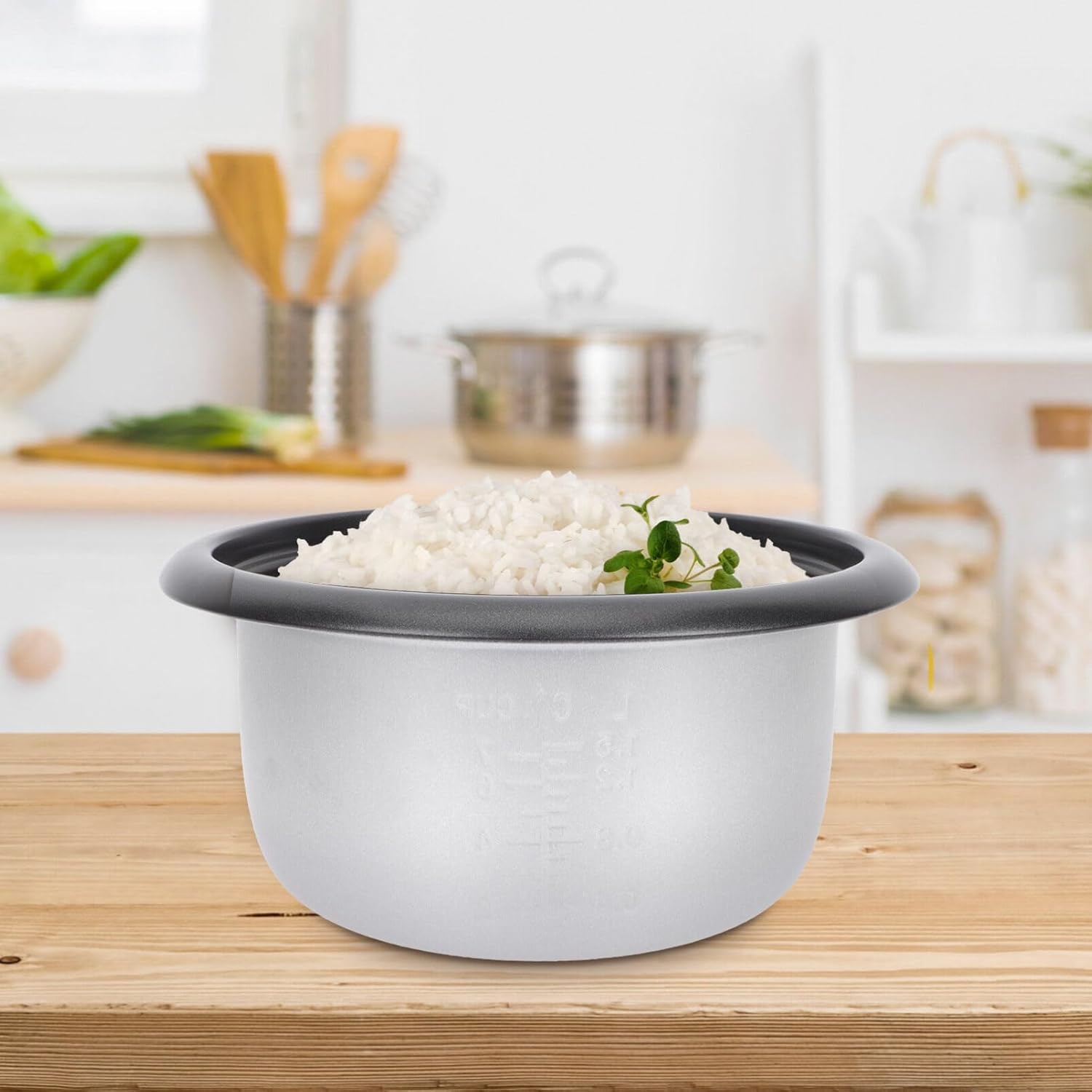 Kichvoe Olla de cocción Liner 3L Olla de arroz olla interior Revestimiento antiadherente para cocinar arroz Contenedor de cocción de arroz