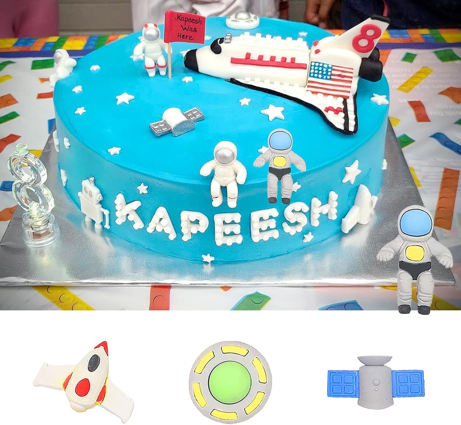 Molde de chocolate de astronauta, molde de silicona para fondant de nave espacial (paquete de 2), molde robótico para avión para decoración de