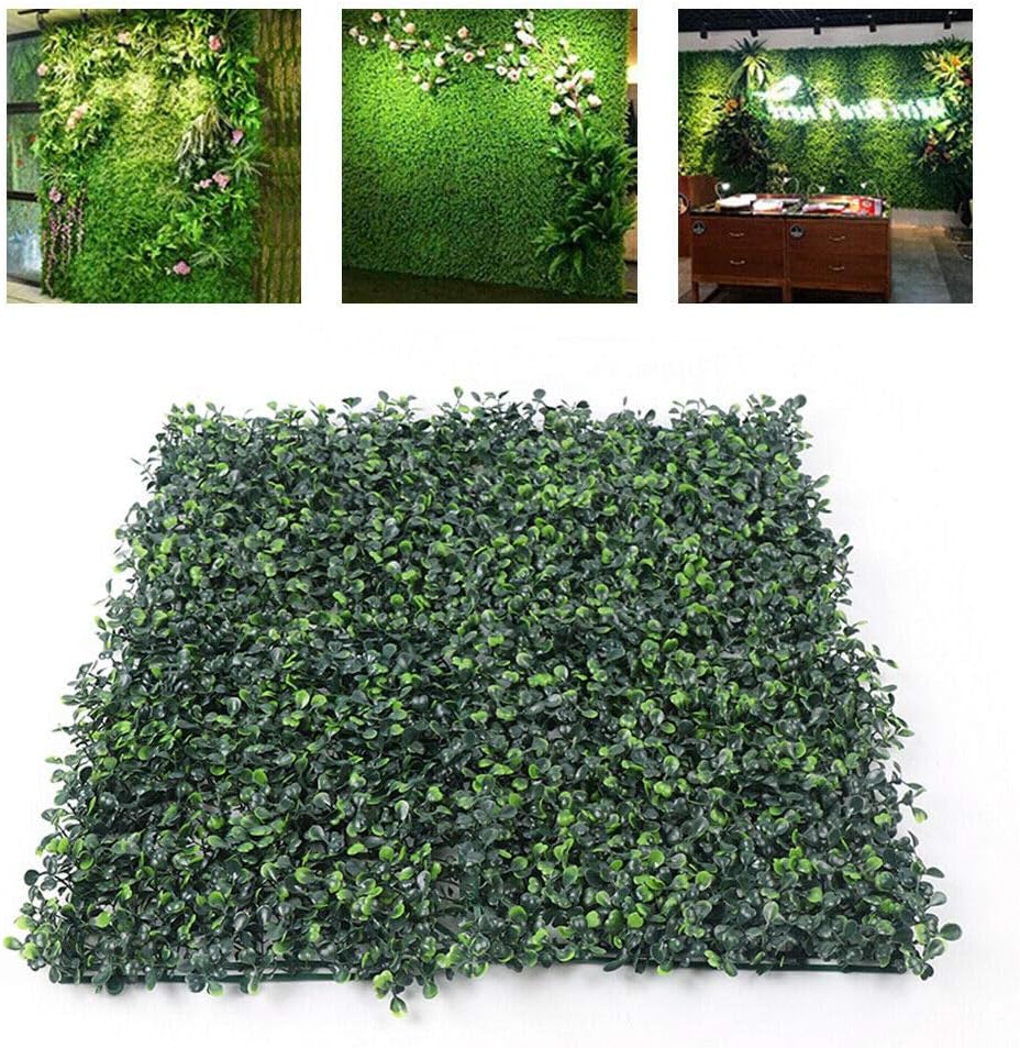 48 paneles de setos artificiales de boj de 10 x 10 pulgadas, paneles topiarios verdes para plantas, boj artificial, pantalla de cobertura de