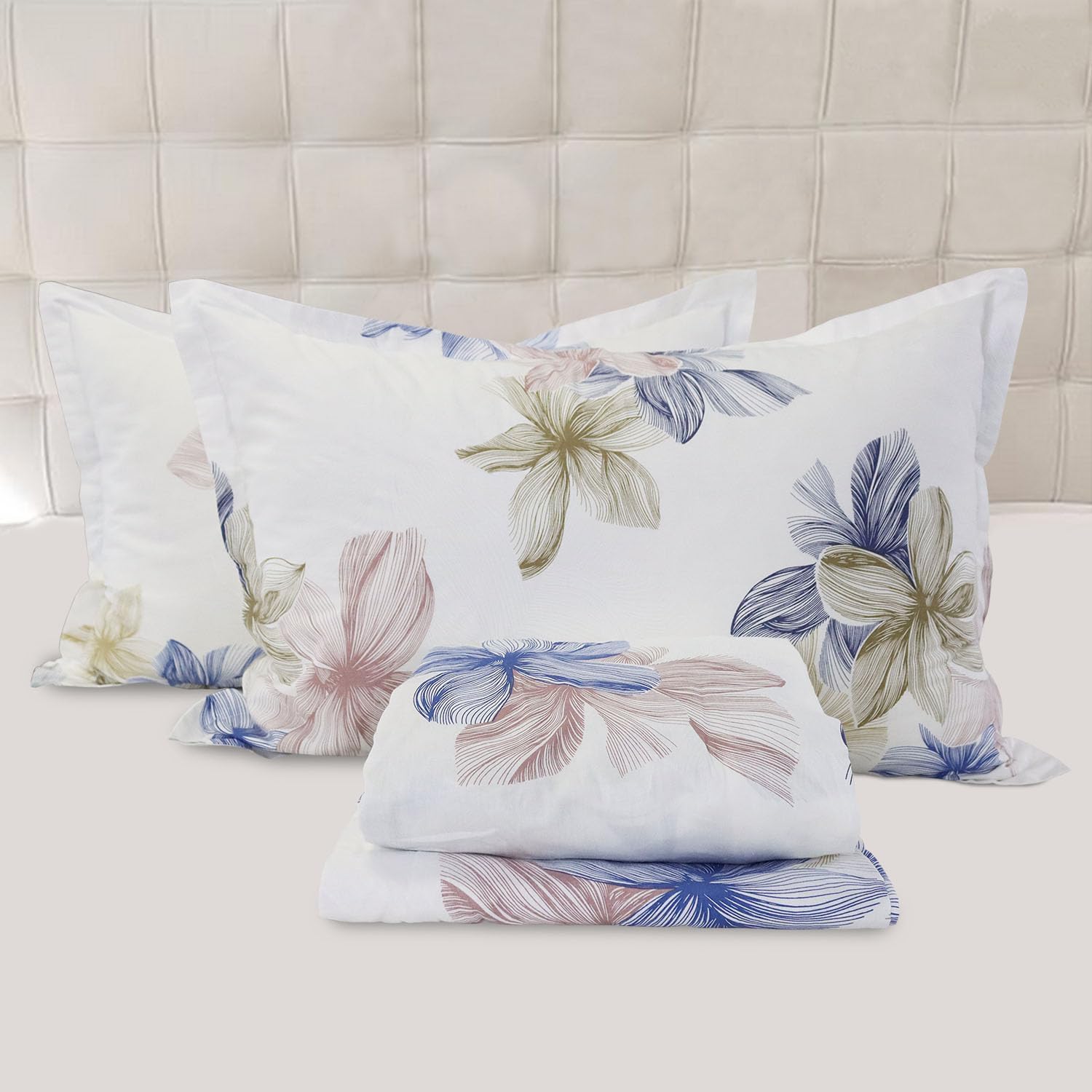 Helthep Juego de sábanas florales TwinXL, juego de sábanas de algodón egipcio ultrasuave y transpirable con sábana bajera de bolsillo profundo,