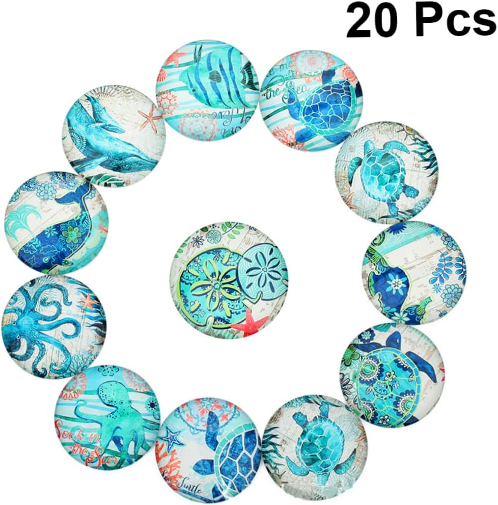 SEWACC Cabujones de cristal con imagen de diamante, cuentas vintage para decoración del hogar, cuentas para joyería, mosaico, cuentas impresas,