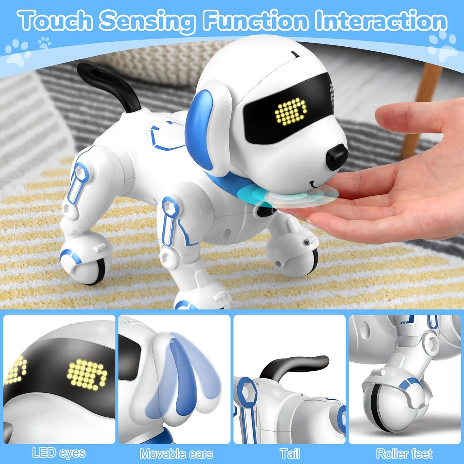 Juguetes robot para perros para niños de 8, 9, 10, 11, 12, perros con control remoto, perro robot para niños de 8 a 12 años, robot para mascotas,