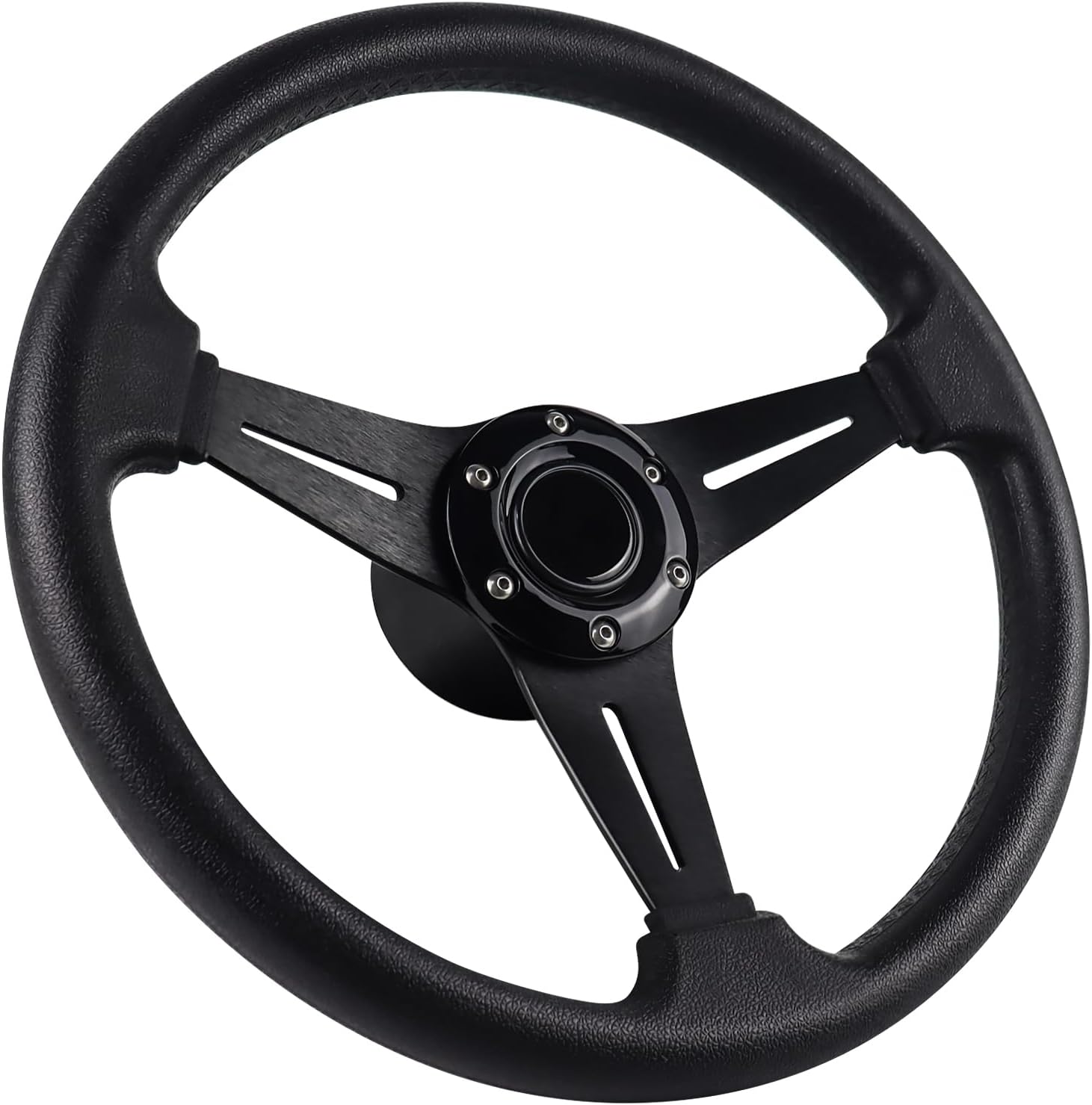 Volante de barco de 13.6 pulgadas con eje cónico de 34 pulgadas, volante de cuero de vinilo antideslizante para Seastar y Verad, etc. para barcos