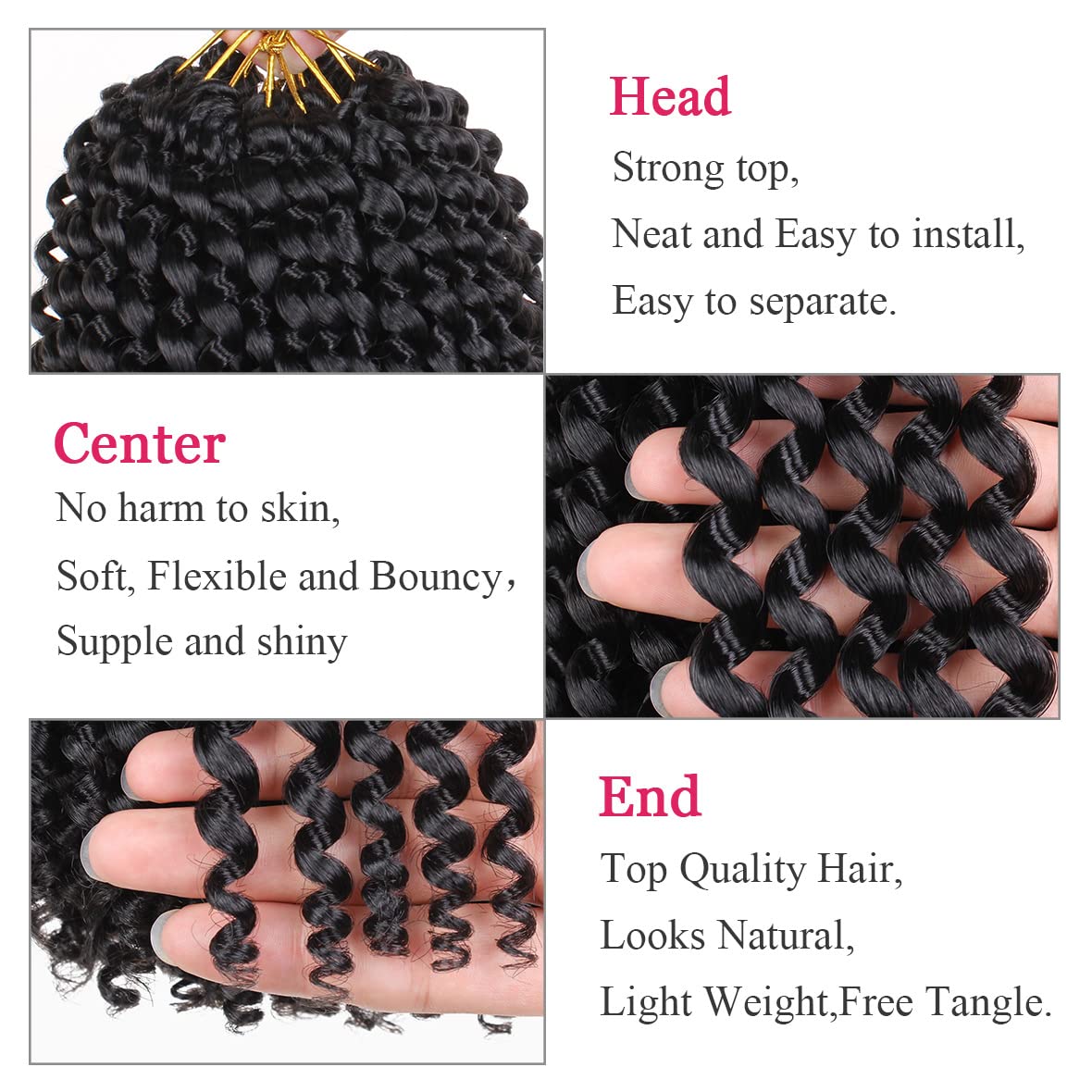 Leeven – pelo rizado de 18 pulgadas en onda de agua de Crochet Twist, 6 unidades, pasión de Twist Crochet, pelo sintético para mujeres negras