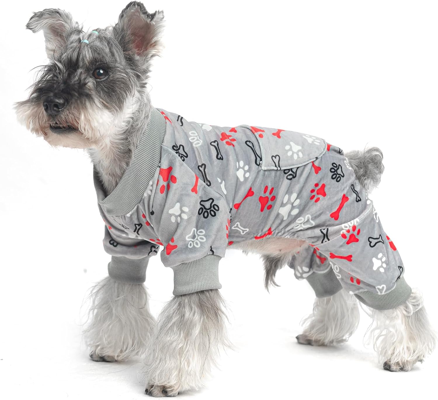 PUPTECK Pijama de forro polar suave para perros pequeños y medianos, adorables suéteres para cachorros, ropa de pijama, abrigo ligero para gatos,
