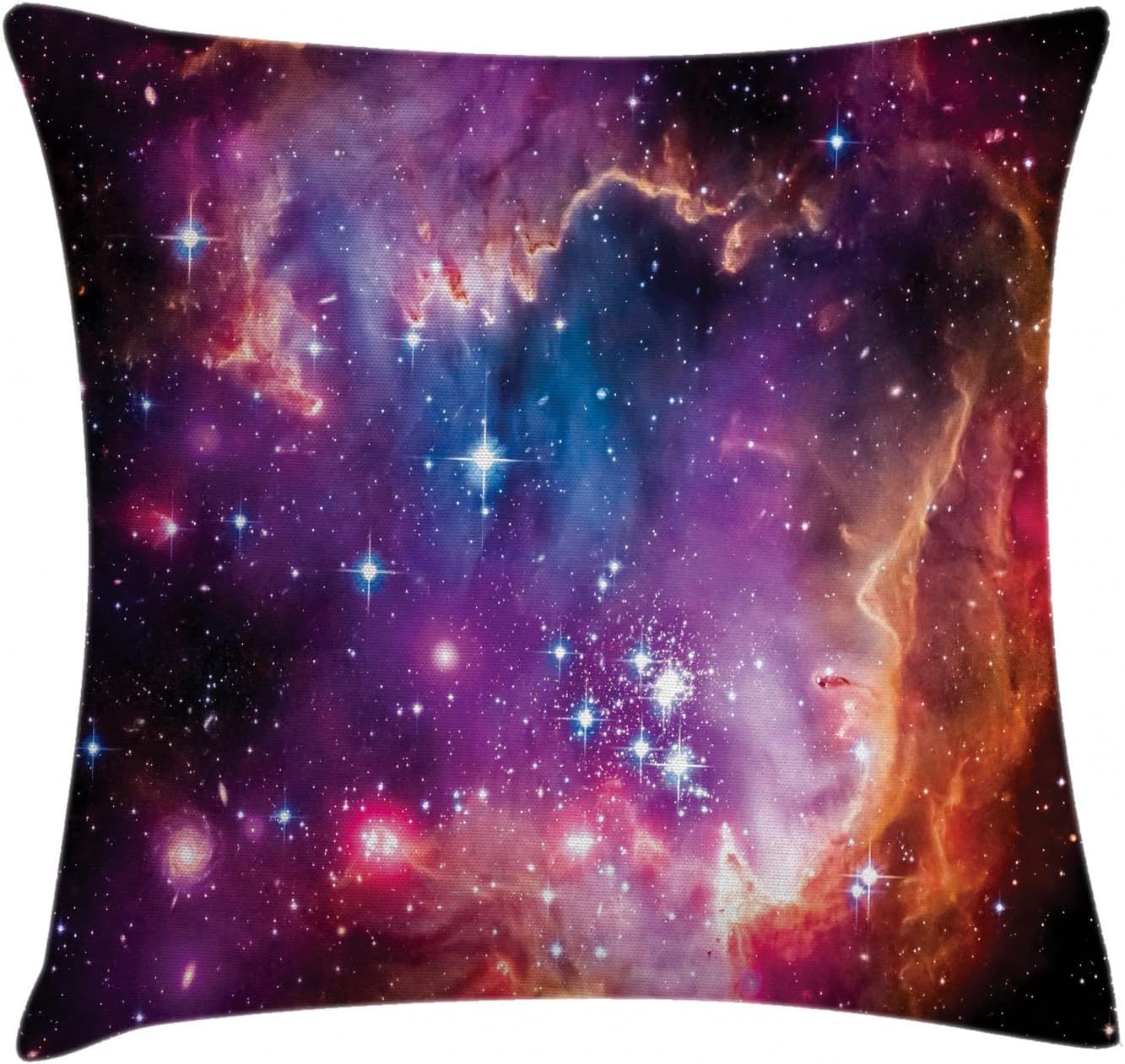 Ambesonne Funda de cojín con diseño de galaxia, estrellas de nube de magallanes y colorido patrón de vista del universo cósmico, funda de almohada