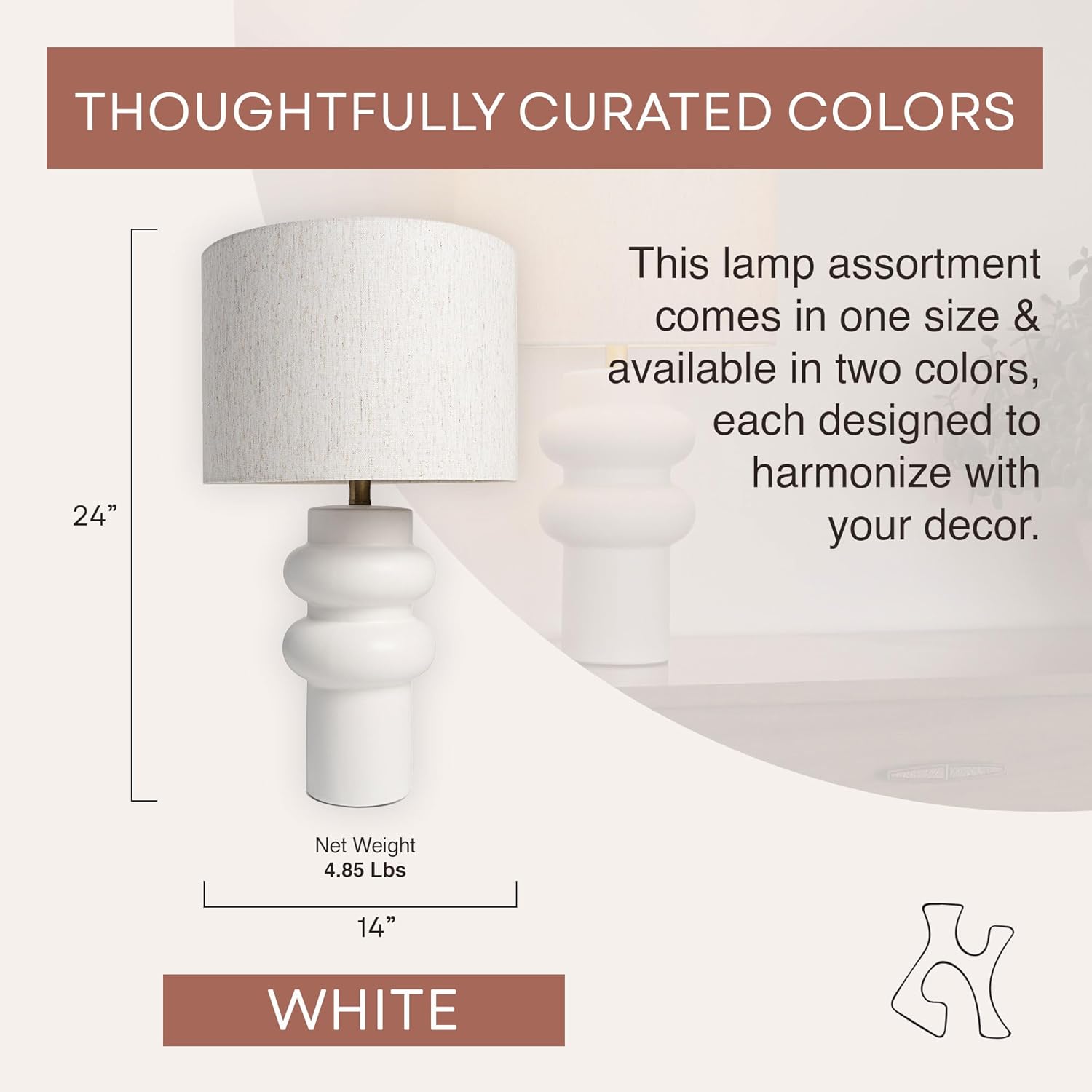 Nina-Hxy-1659 – Lámpara de mesa, color blanco