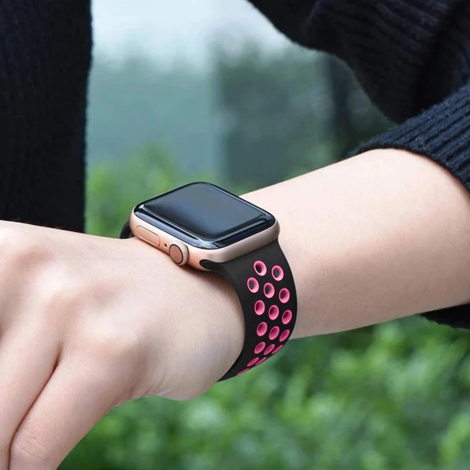 Correa de reloj deportiva compatible con Apple Watch Band de 1.496 in 1.575 in 1.614 in 1.654 in 1.732 in 1.772 in 1.929 in, correa de repuesto de