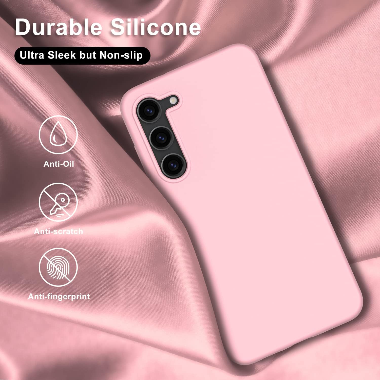 bemal Funda para Samsung Galaxy S23, ajuste delgado, ligera, suave y sedosa de silicona líquida, forro de microfibra a prueba de arañazos, diseñada