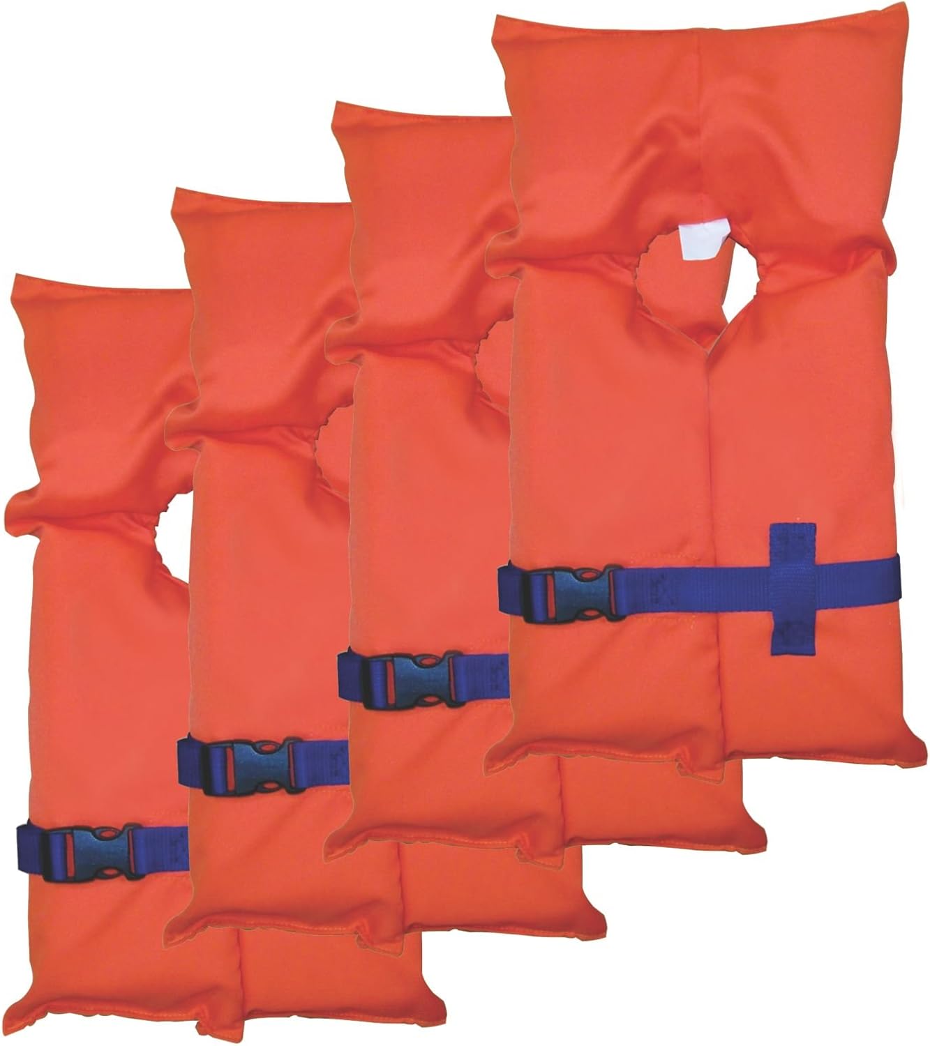 Stearns Paquete de 4 chalecos salvavidas tipo II, flotación universal para adultos PFD para seguridad en barco y natación