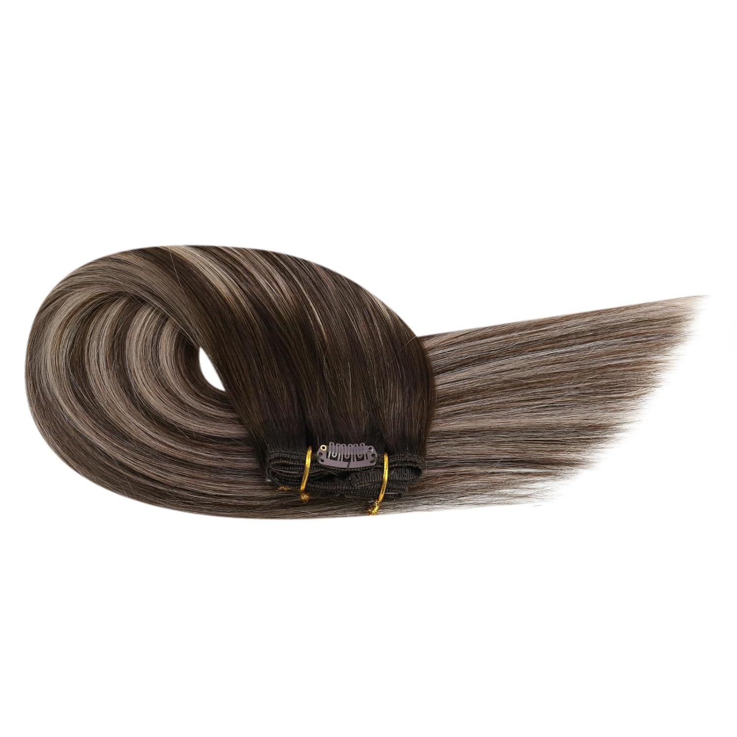 Ugeat – Extensiones de cabello humano real, con clip, 710 unidades, 4.23 onzas