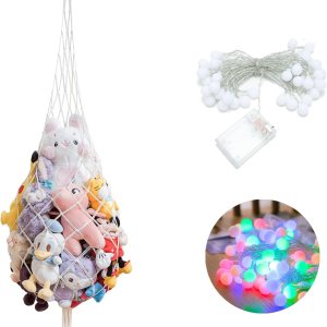 Hamaca de animales de peluche, red de animales de peluche o hamaca con hamaca LED para almacenamiento de animales de peluche, red de macramé, Hamaca de animales de peluche, red de animales de peluche o hamaca con hamaca LED para almacenamiento de animales de peluche, red de macramé,