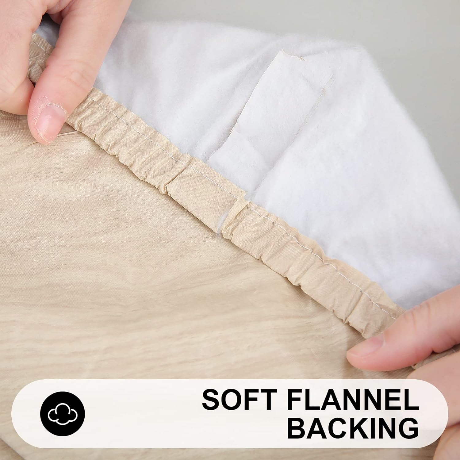 smiry Mantel rectangular de pícnic, fundas elásticas impermeables para mesas de 6 pies, manteles de vinilo con parte trasera de franela lavable para
